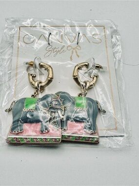 Gold-Tone Elephant Earrings (New in Package)